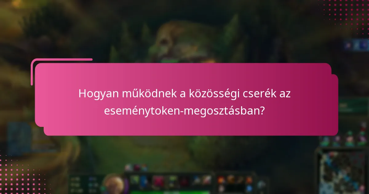 Hogyan működnek a közösségi cserék az eseménytoken-megosztásban?